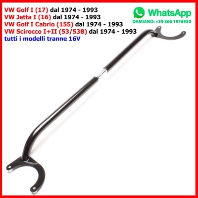 Barra Duomi Anteriore VW Golf I (17) Jetta I (16) Golf I Cabrio (155) Scirocco I+II (53/53B) dal 1974 - 1993