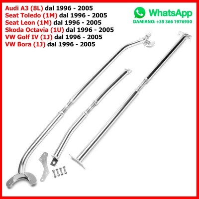Barra Duomi Anteriore + Posteriore Audi A3 (8L) Seat Toledo (1M) Leon (1M) Skoda Octavia (1U) VW Golf IV (1J) Bora (1J) dal 1996 - 2005 Barra Duomi Anteriore + Posteriore Audi A3 (8L) Seat Toledo (1M) Leon (1M) Skoda Octavia (1U) VW Golf IV (1J) Bora (1J) dal 1996 - 2005