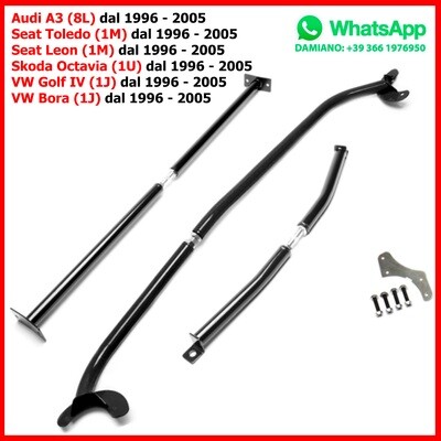 Barra Duomi Anteriore + Posteriore Audi A3 (8L) Seat Toledo (1M) Leon (1M) Skoda Octavia (1U) VW Golf IV (1J) Bora (1J) dal 1996 - 2005 Barra Duomi Anteriore + Posteriore Audi A3 (8L) Seat Toledo (1M) Leon (1M) Skoda Octavia (1U) VW Golf IV (1J) Bora (1J) dal 1996 - 2005