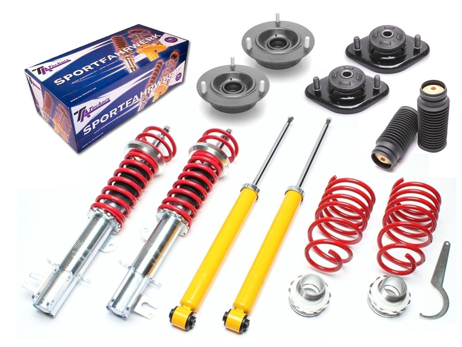 4 Gewinde amortizera Abarth Alfa Romeo Fiat Opel + 4 Solje