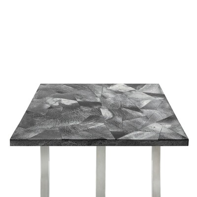 19" SQUARE SIDE TABLE, SILVER