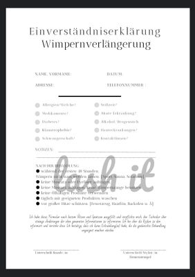 Einverständniserklärung Typ 2