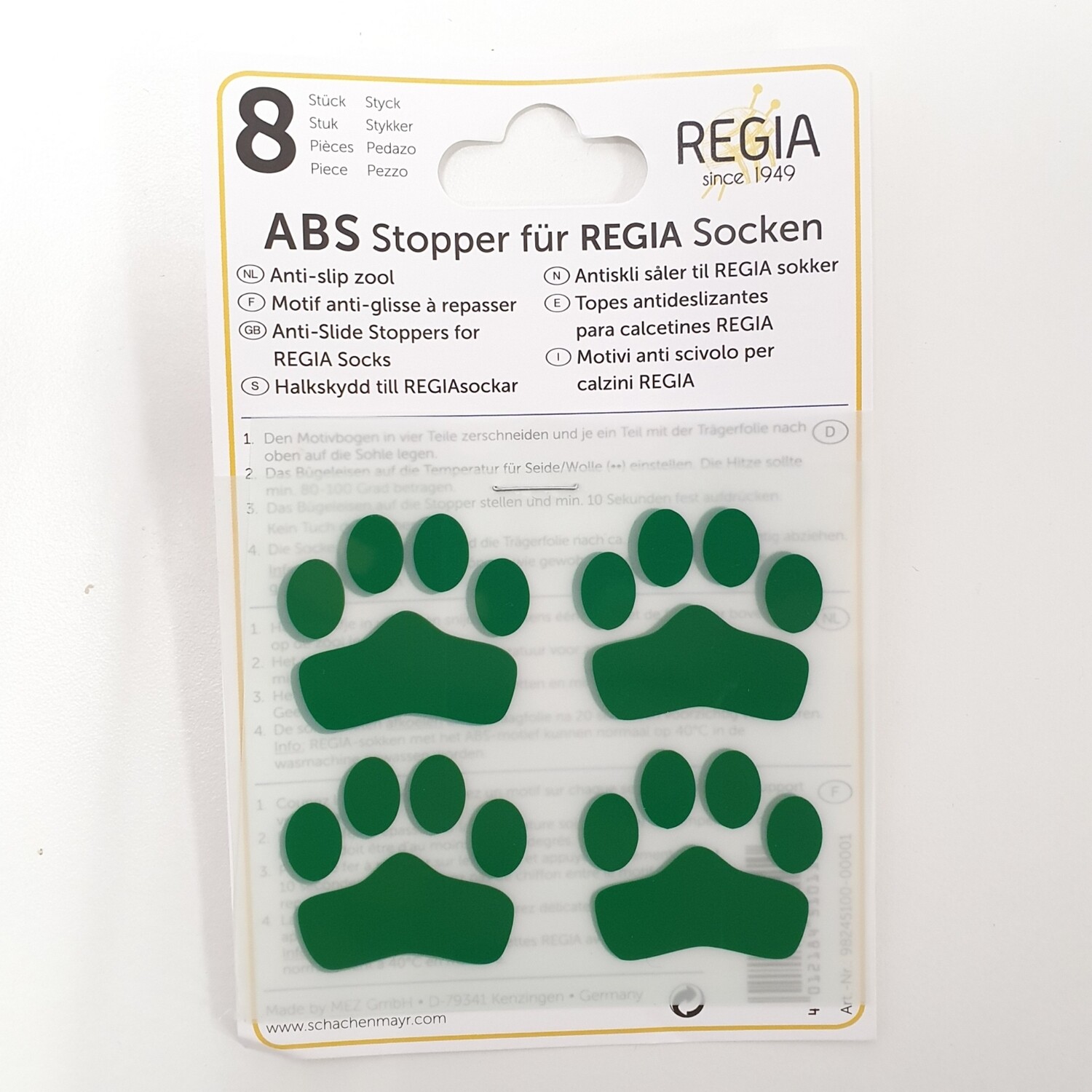 ABS-противоскользящие наклейки Regia для приклеивания к носкам, 8 наклеек в упаковке (зеленый)