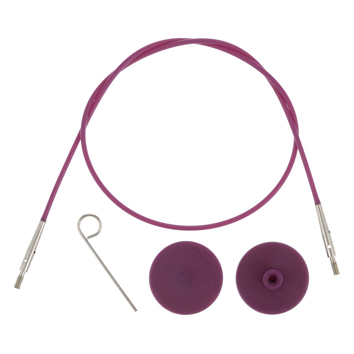 Тросик для съемных спиц, длина 126 (150)см, KnitPro фиолетовый