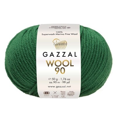 Пряжа Gazzal Wool 90 (3673/ярко-зеленый)