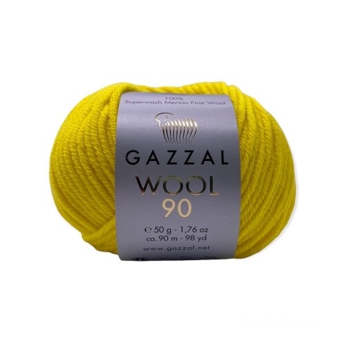 Пряжа Gazzal Wool 90 (3666/желтый)