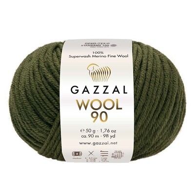 Пряжа Gazzal Wool 90 (3672/болотный)