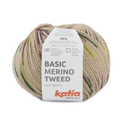 Basic Merino Tweed (401/бежево-коричневый-жемчужно-ежевичный-желто-зеленый)