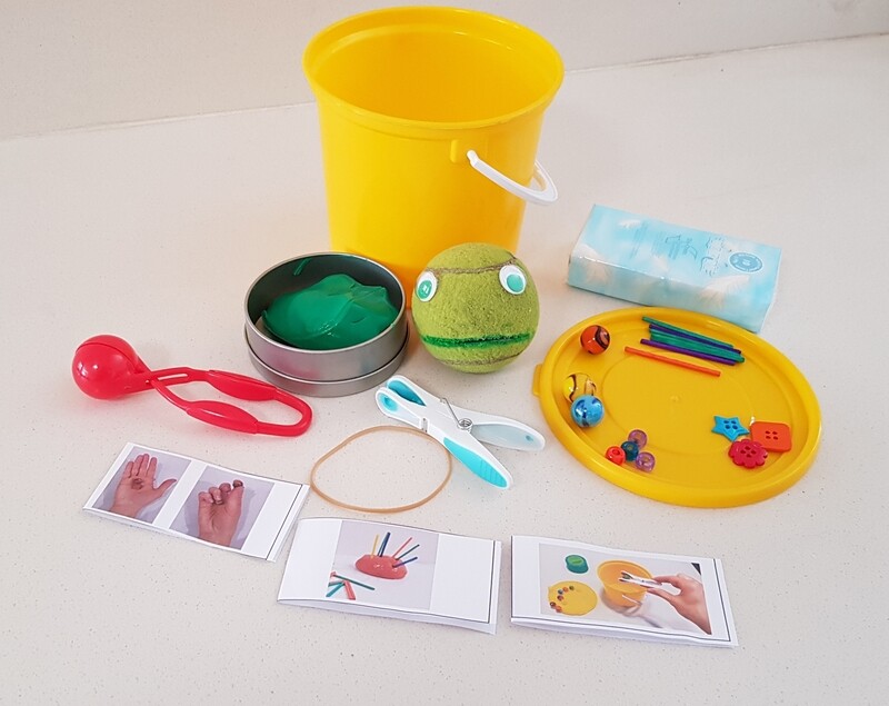 Yellow bucket- fine motor strength and tripod grasp (3.5yrs +)
