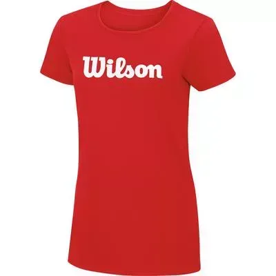 Wilson Womens Script Cotton Tee - Red/White - M