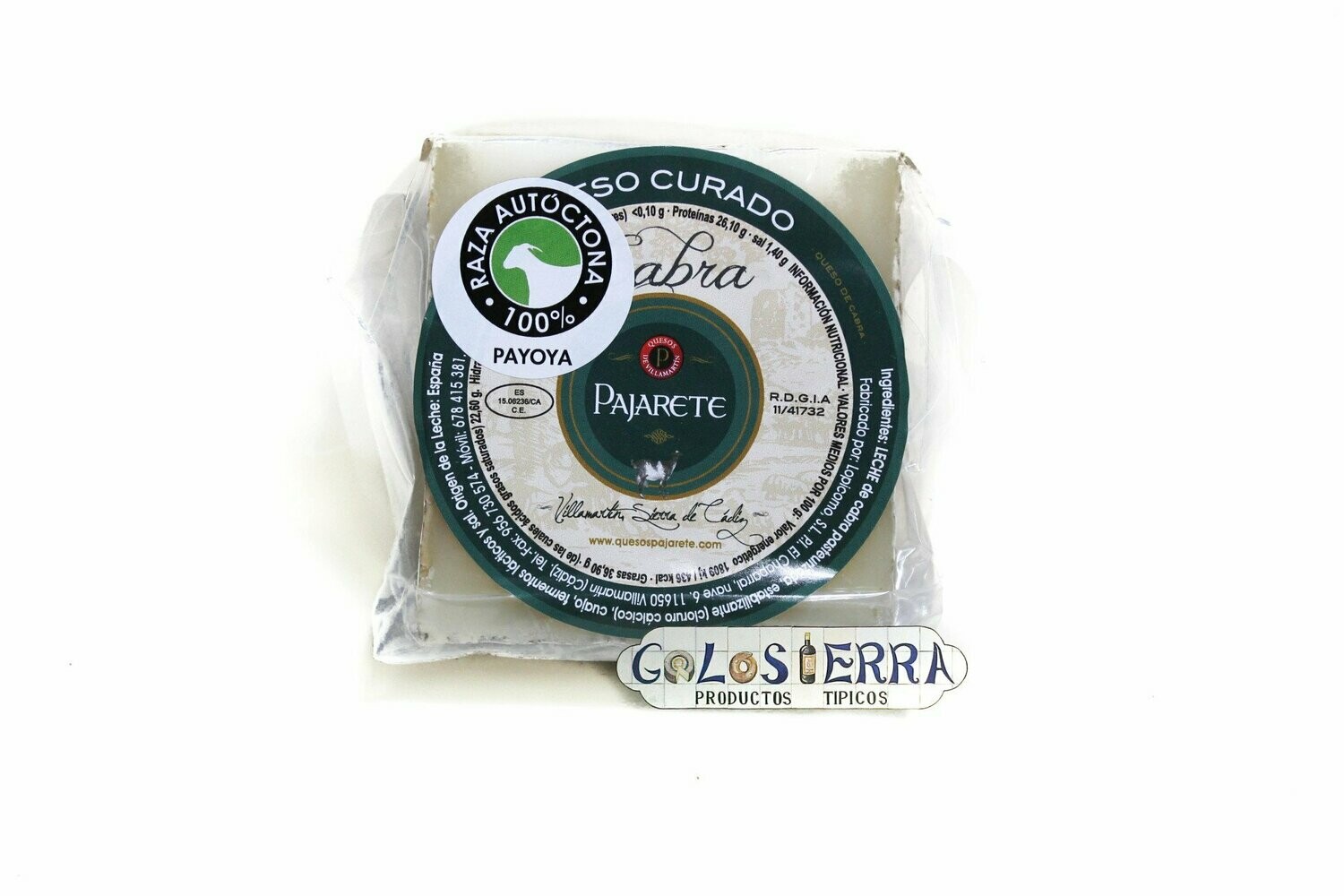 Queso Trozo Pajarete Curado de Cabra Payoya