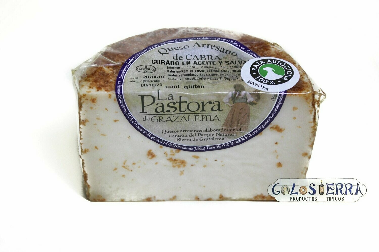 Queso Mitad La Pastora Curado en Salvado de Trigo (Emborrado) de Cabra Payoya