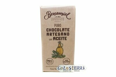 Chocolate Negro Puro con Aceite de Oliva 70% Cacao