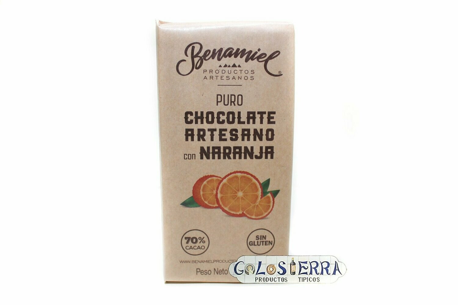 Chocolate Negro Puro con Naranja 70% Cacao