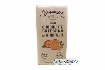 Chocolate Negro Puro con Naranja 70% Cacao