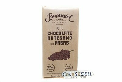 Chocolate Negro Puro con Pasas 70% Cacao