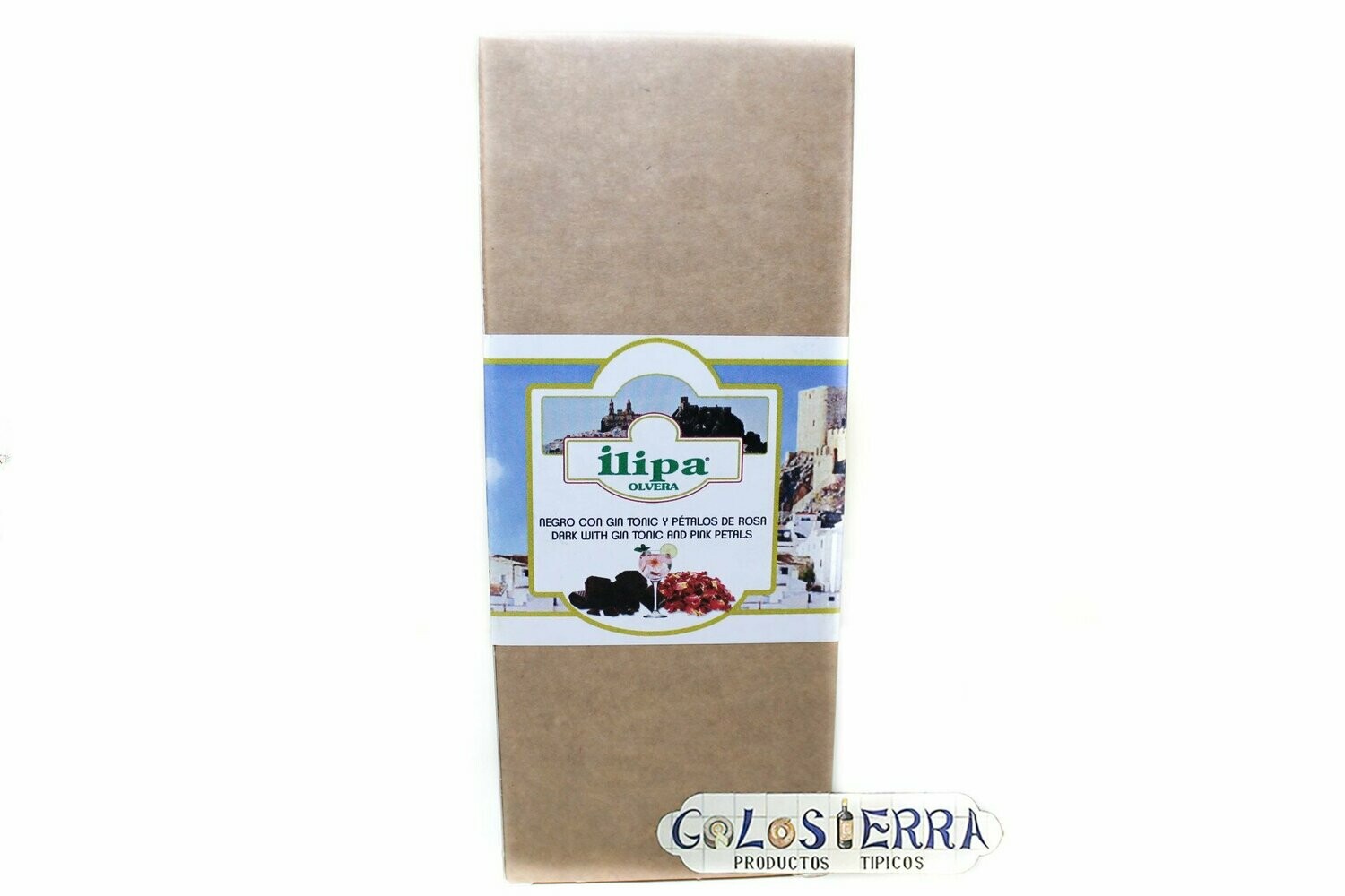 Chocolate Negro 70% con Gin-Tonic y Pétalos de Rosa