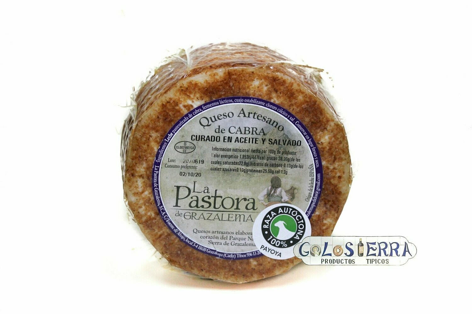 Queso La Pastora Curado en Salvado de Trigo (Emborrado) de Cabra Payoya Queso La Pastora Curado en Salvado de Trigo (Emborrado) de Cabra Payoya