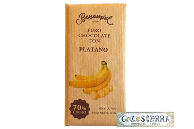 Chocolate Negro Puro con Plátano 70% Cacao Chocolate Negro Puro con Plátano 70% Cacao