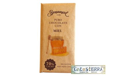 Chocolate Negro Puro con Miel 70% Cacao