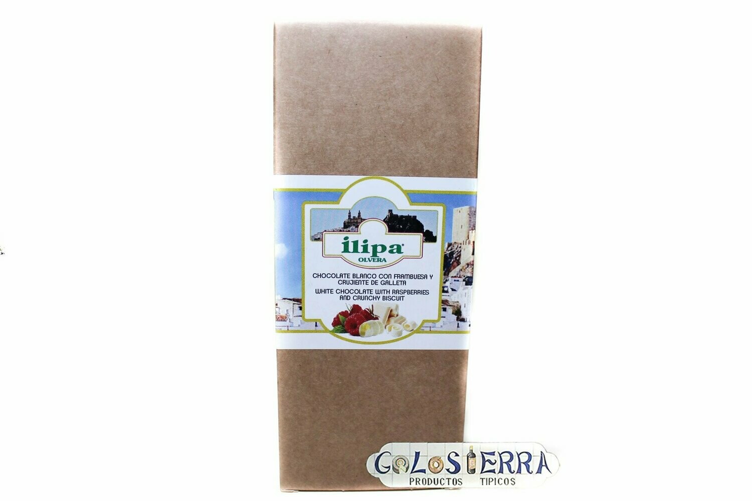 Chocolate Blanco con Frambuesa y Crujiente de Galleta Chocolate Blanco con Frambuesa y Crujiente de Galleta