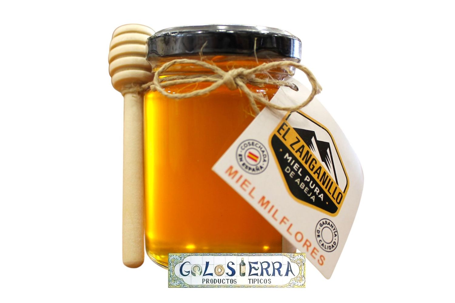 Miel mil flores 140gr con palito mielero El Zanganillo