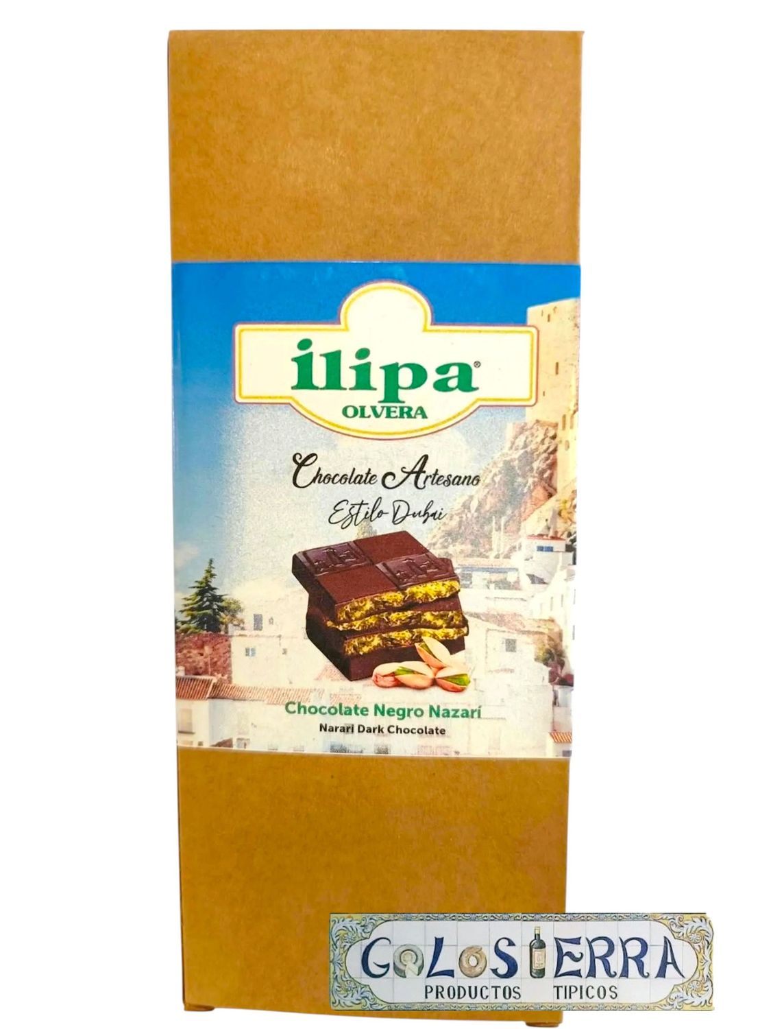 Chocolate negro Nazarí con pistachos (Sin gluten) Chocolate negro Nazarí con pistachos (Sin gluten)