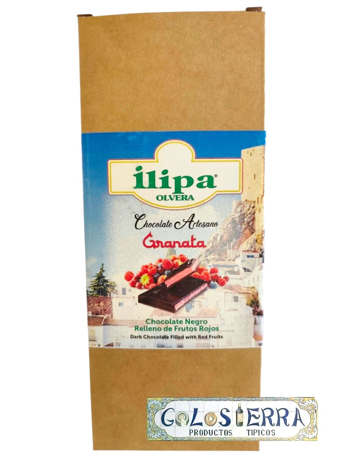 Chocolate negro relleno de frutos rojos (Sin gluten)