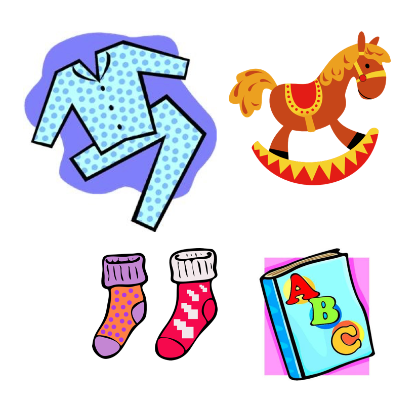 $45 – buys pajamas, socks and a toy/book