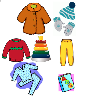 $100 – buys a jacket/coat, gloves/mittens, a hat, clothing (sweater/sweatshirt, sweat pants/ leggings), pajamas and a toy/book