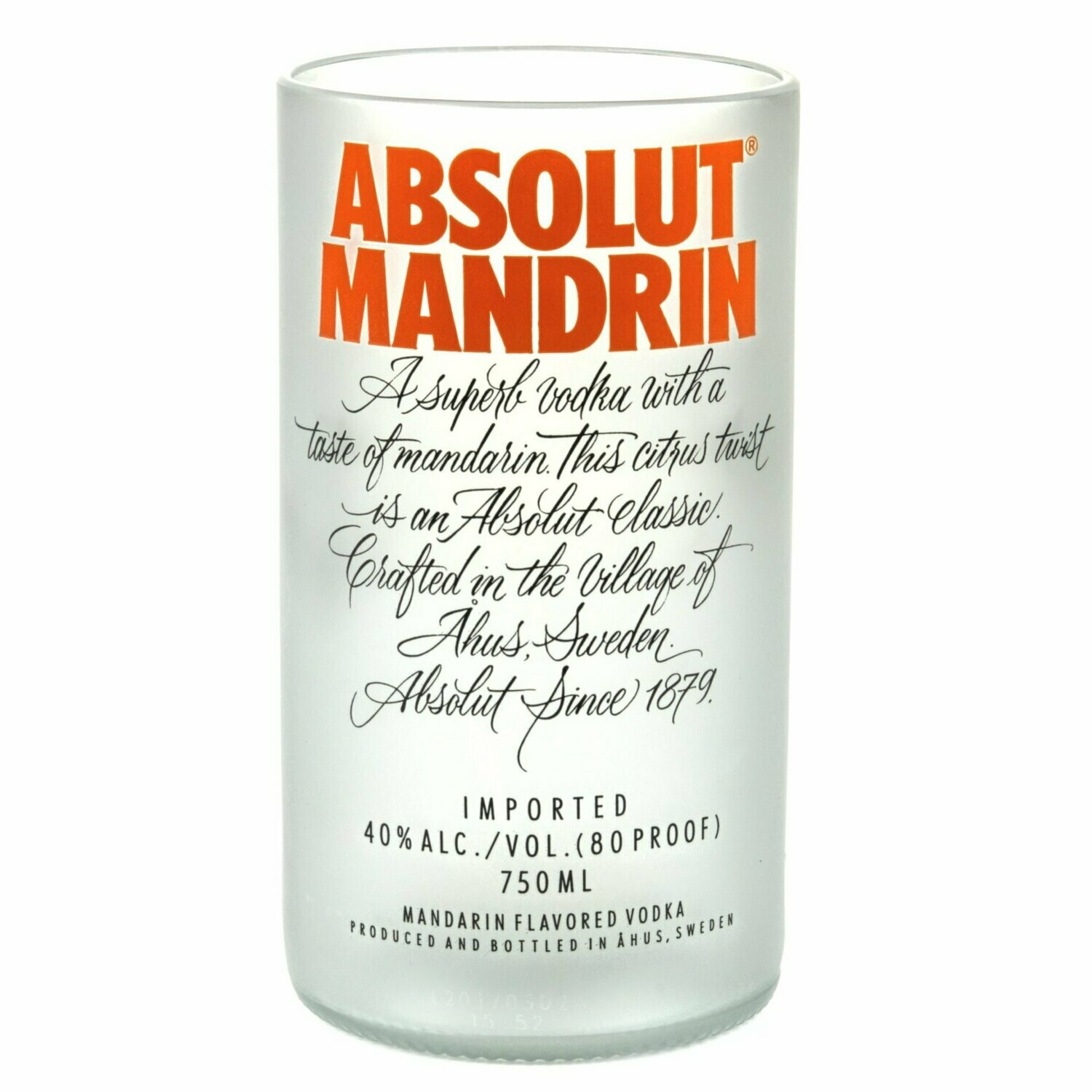 Absolut Mandrin Cut-Bottle Drinking Glass