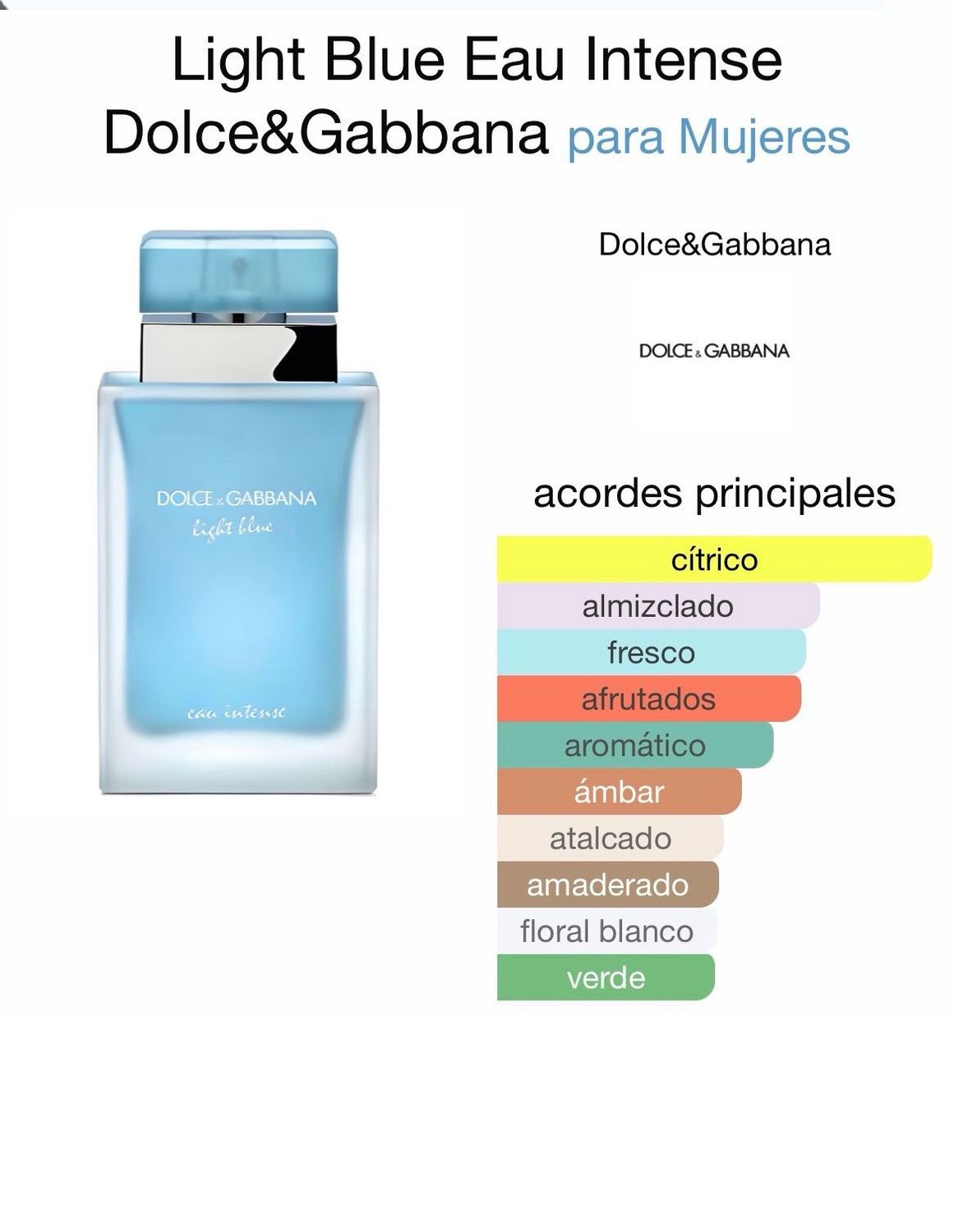 Dolce &amp; Gabbana Light Blue Eau Intense – Pour Femme