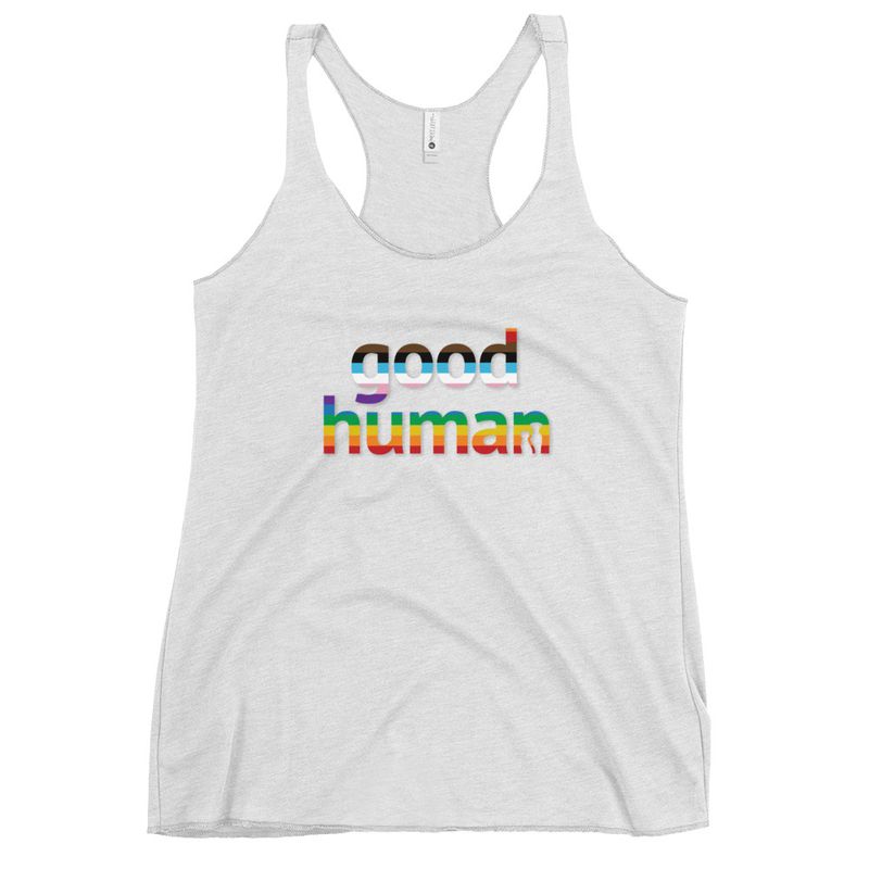 Proud Good Human Women's Racerback Tank