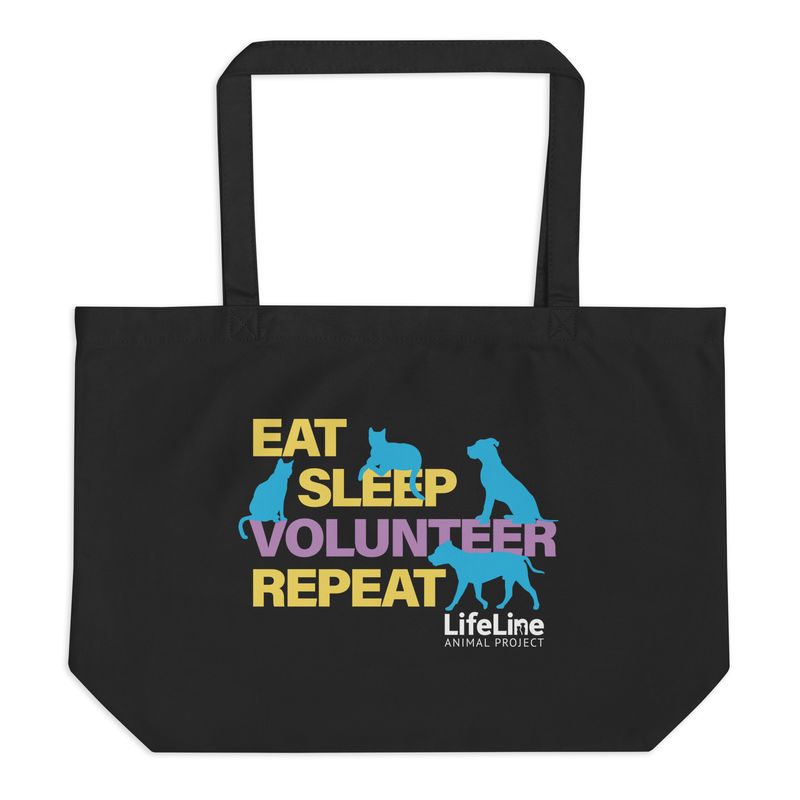 Eat-Sleep-Volunteer Large Tote Bag
