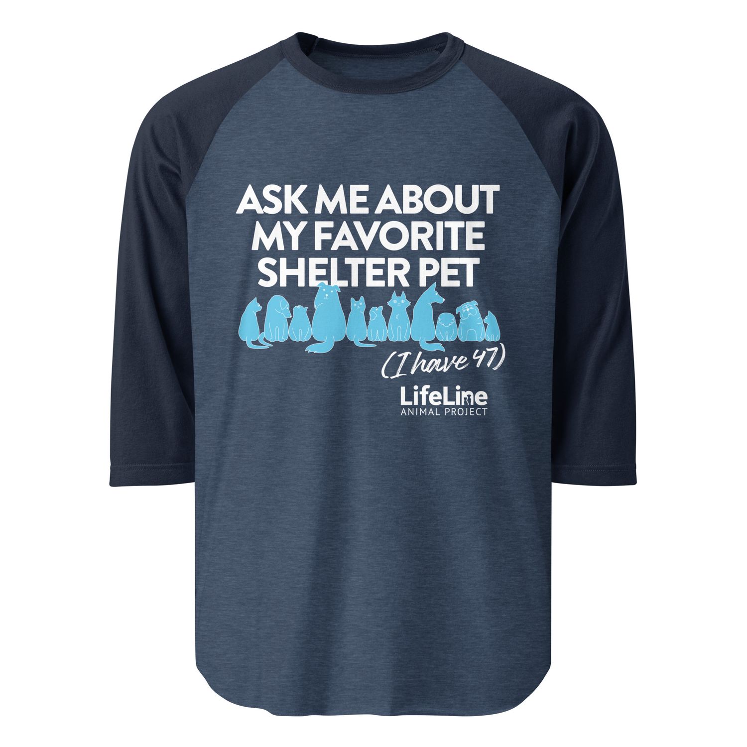 Ask-About 3/4 sleeve raglan shirt