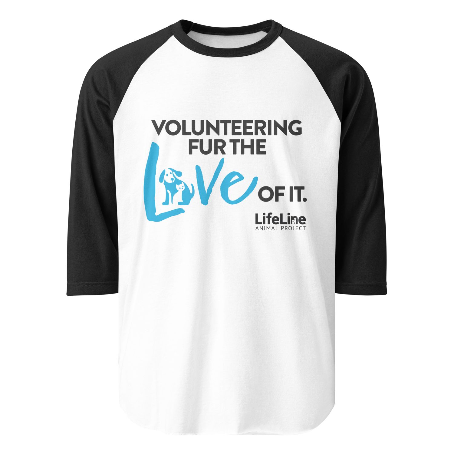 Volunteer Fur Love 3/4 sleeve raglan shirt