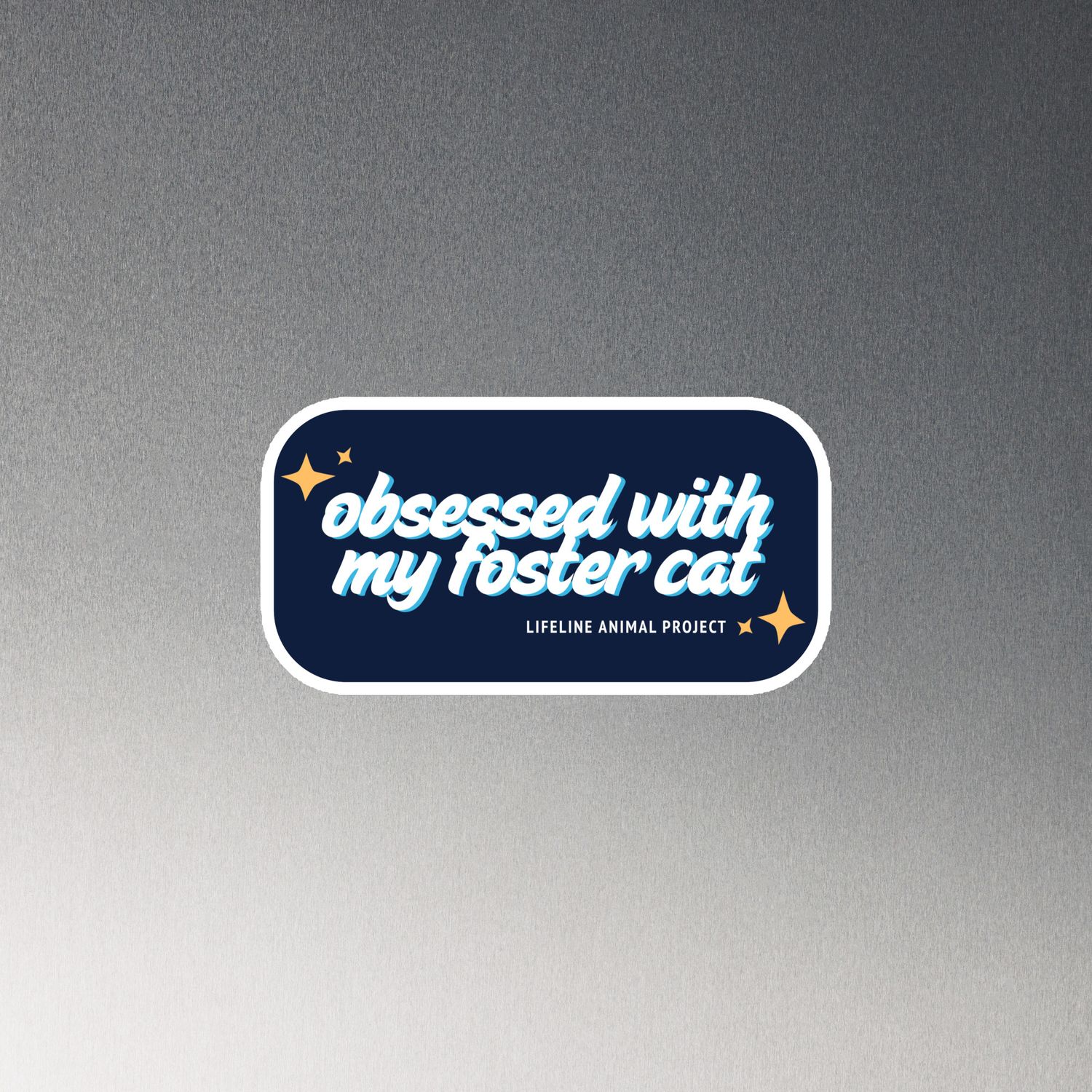 Obsessed Foster Cat Magnet - Navy