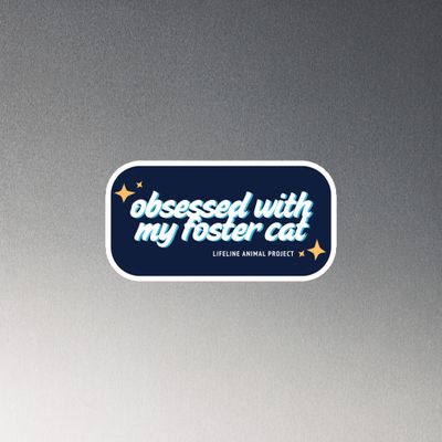 Obsessed Foster Cat Magnet - Navy