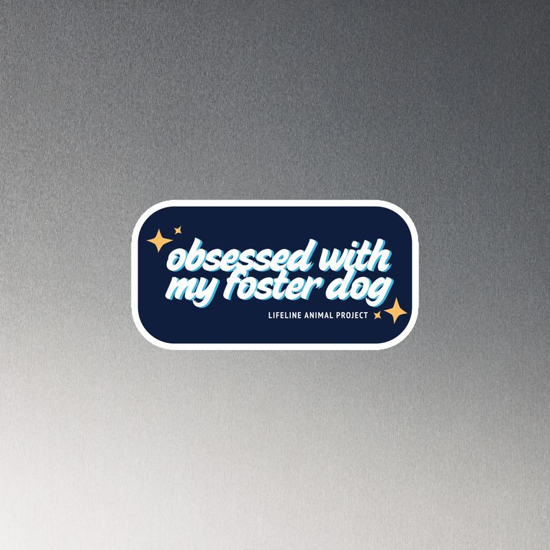 Obsessed Foster Dog Magnet - Navy