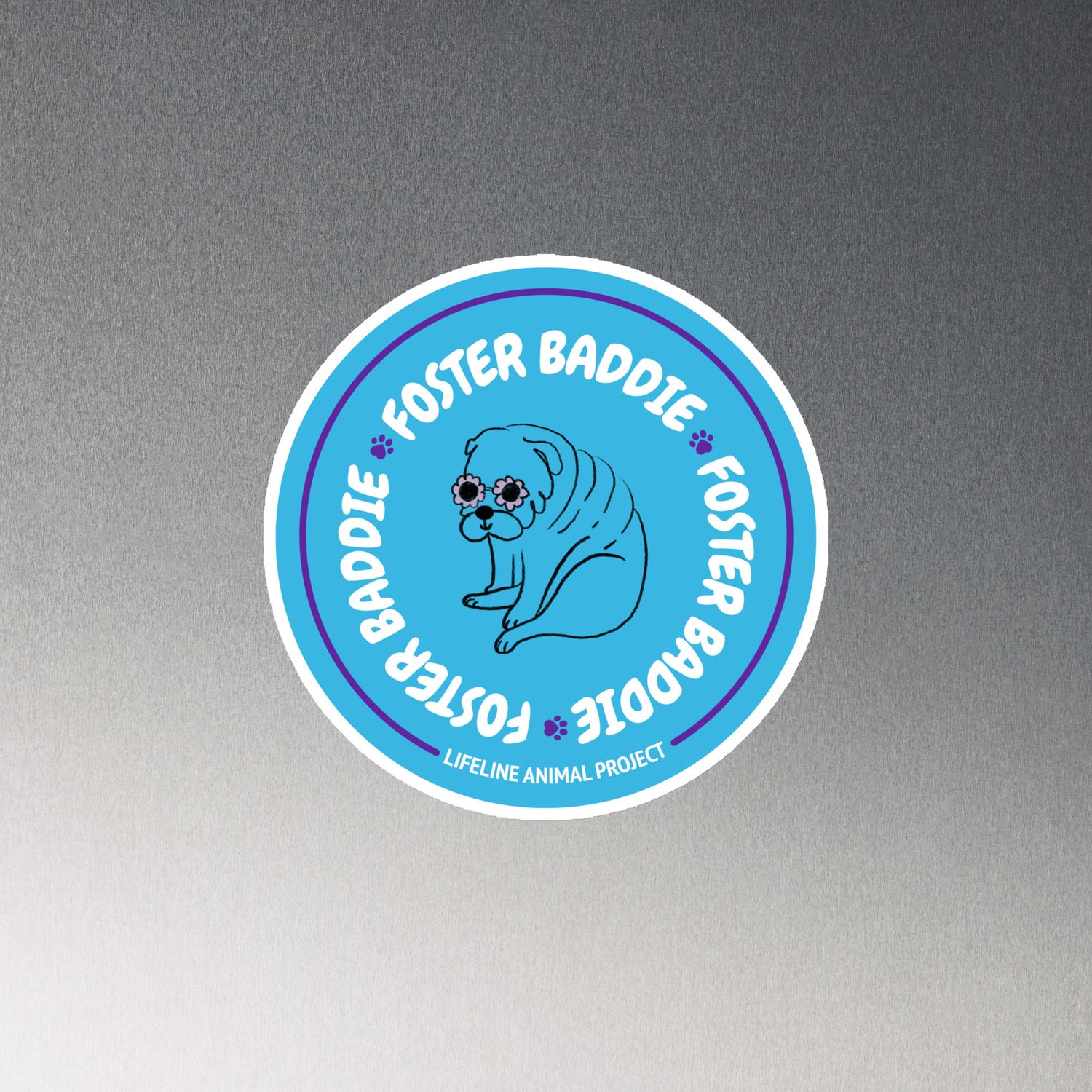 Foster Baddie Dog Magnet - Blue