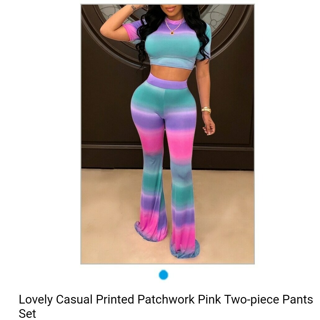 Pink two piece pants set