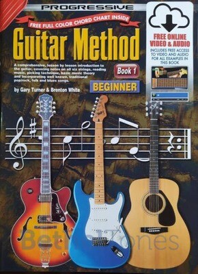 Progressive Guitar Method Music Book 1 Beginner (with free online access to Video &amp; Audio)