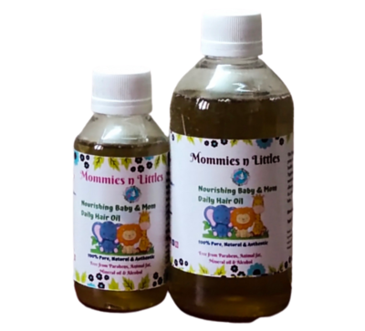 Nourishing Baby & Mom Daily Hair Oil with Almonds, Avocado, Walnut, Jojoba & Hibiscus Oil -  Cold pressed & Natural ( 230ml )
