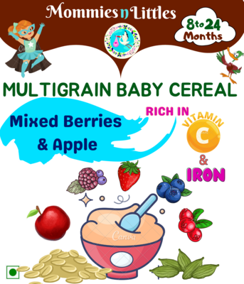 Multigrain Cereal with Mixed berries &amp; Apple ( 8months+) - Organic