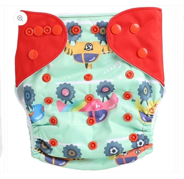 MUMS LITTLE HEAVEN - Newborn to 5 years - Day &amp; Night washable cloth diaper WITH BAMBOO CHARCOAL INSERT - Free size