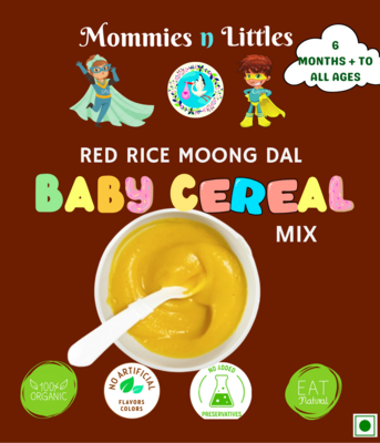 Red Rice &amp; Moong dal cereal mix (6months +) - Organic