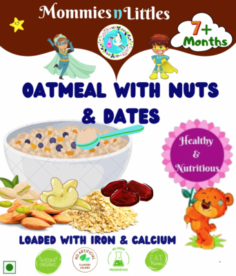 Oatmeal with Sprouted Millets, Nuts &amp; Dates (8 months +) - Organic