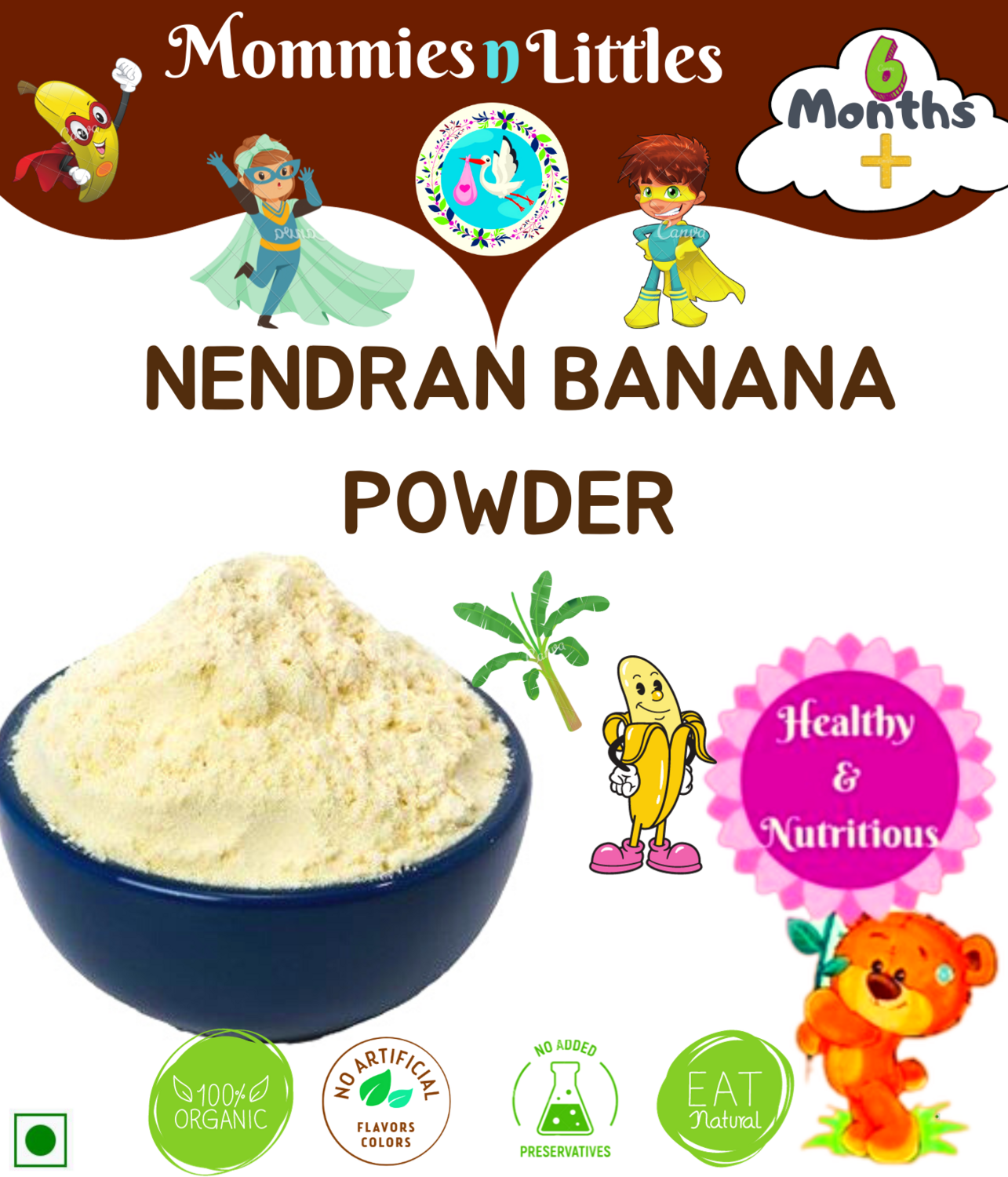 Nendran Banana Powder (Rich in Potassium & Fibre) - 100% Organic 