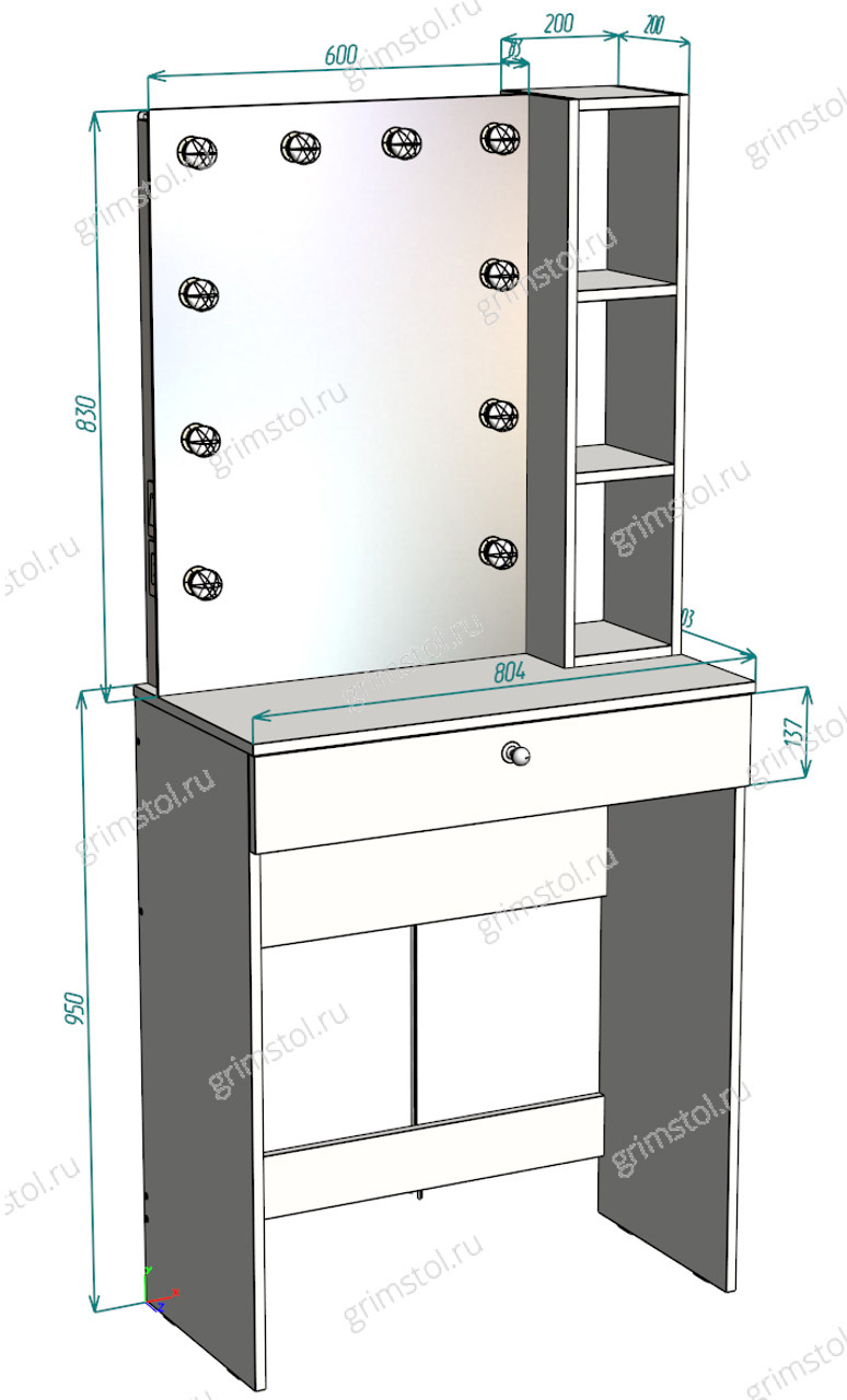 Высота гримерного столика