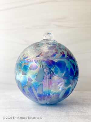 WITCH BALL 8” (Extra Large) Blues + Violet Iridescent